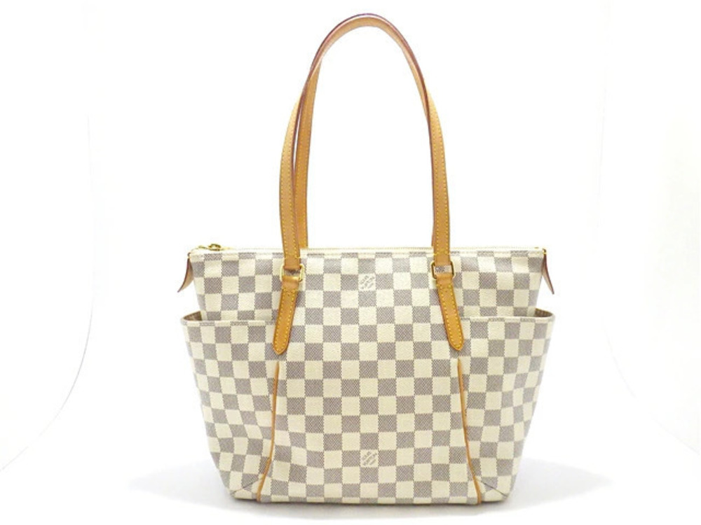 LOUIS VUITTON Totally Shoulder Bag Damier Azur White